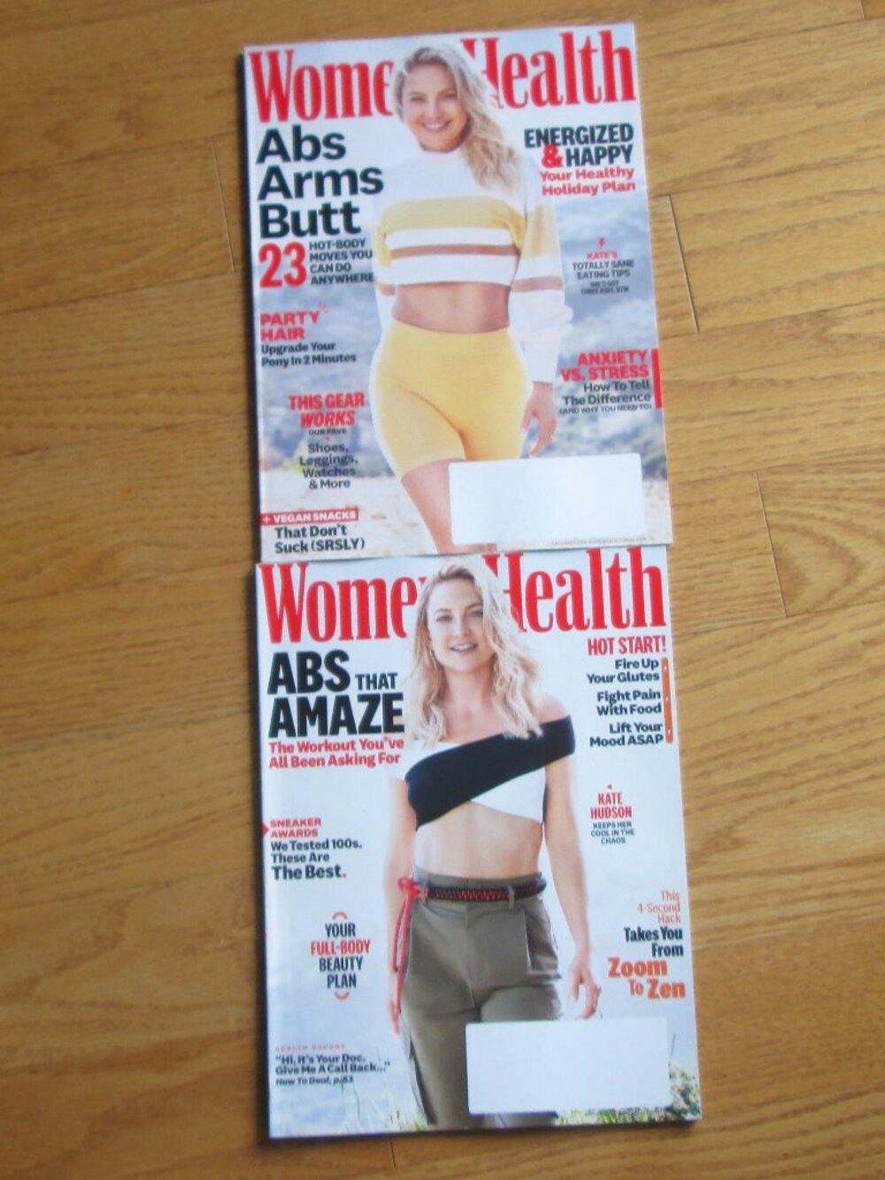 Women's Health magazine December 2019 & April 2021 - Kate Hudson